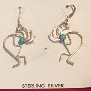 Turquoise Kokopelli Earrings